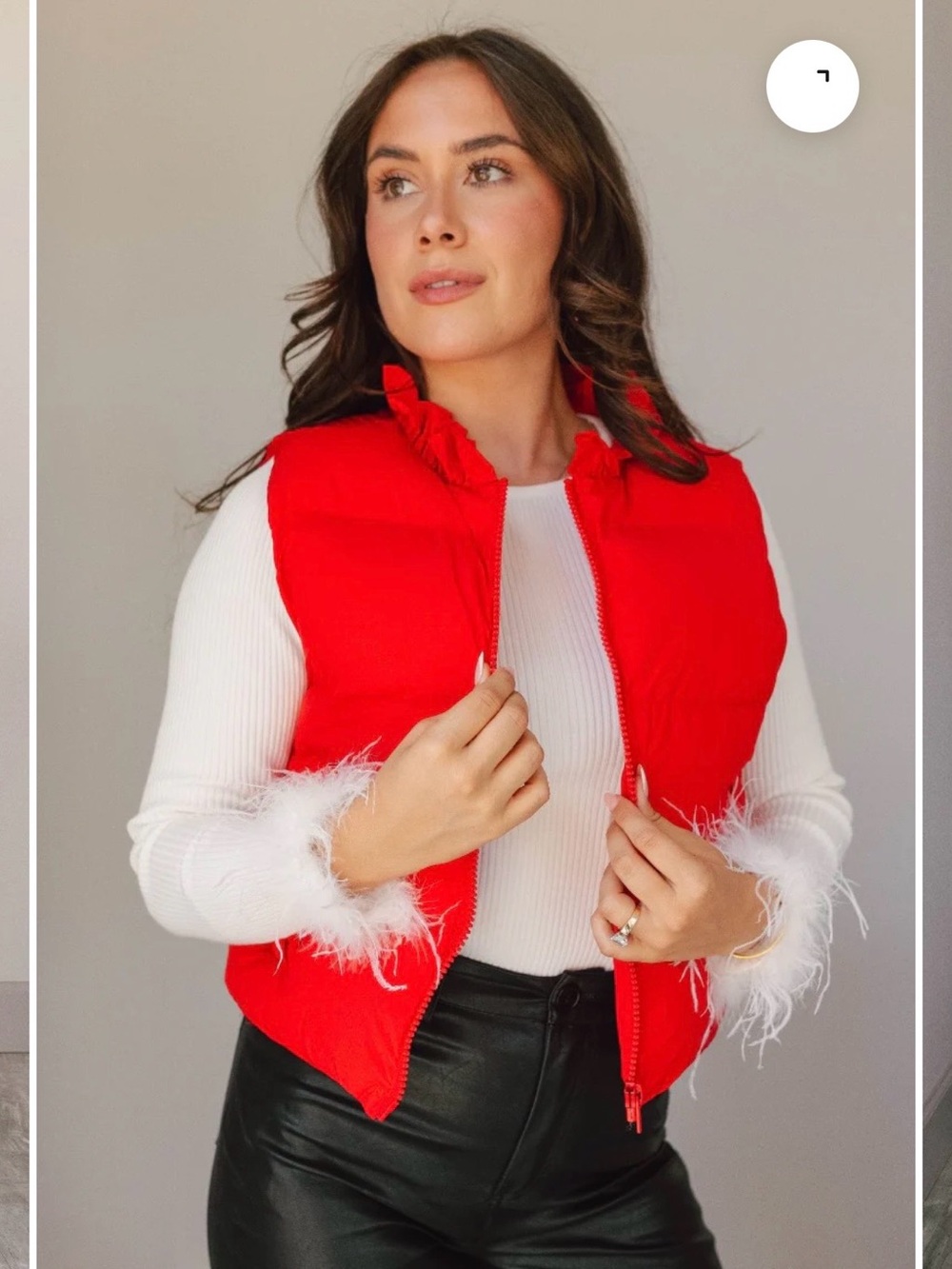 NWT Lizard Thicket NORA RED CROPPED ZIP-UP PUFFER VEST